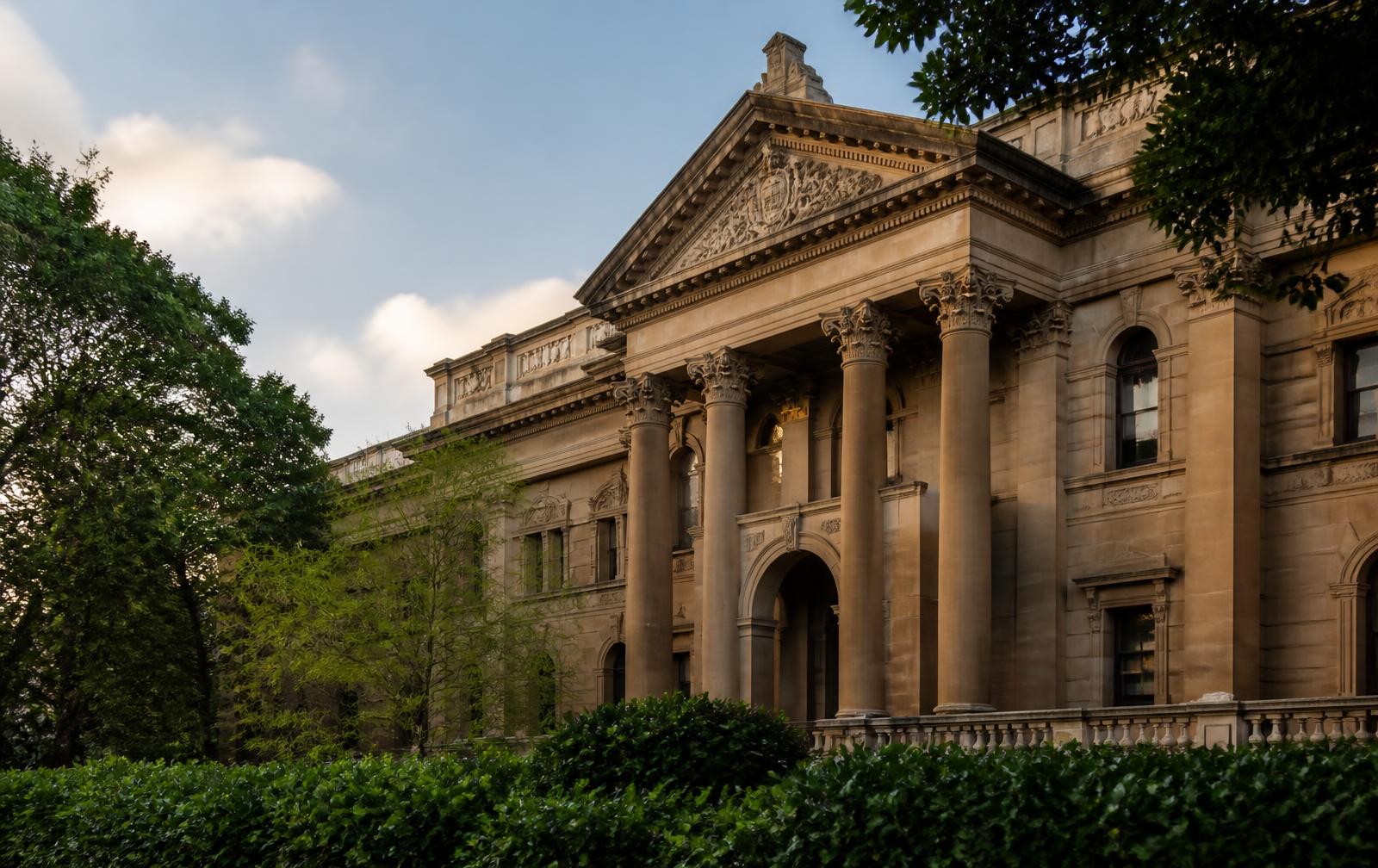 Historic NSW sandstone courthouse exterior in warm afternoon light