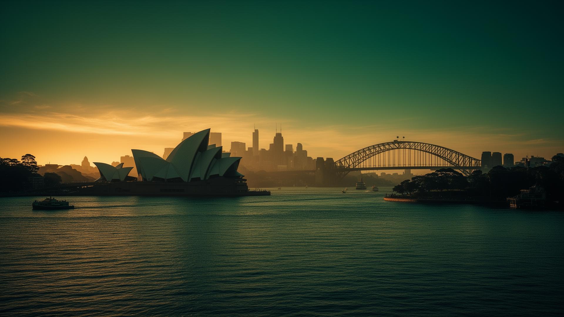 Sydney skyline at dusk
